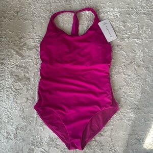 NWT Athleta Malibu One Piece Swimsuit Pink Sz Large Tall
